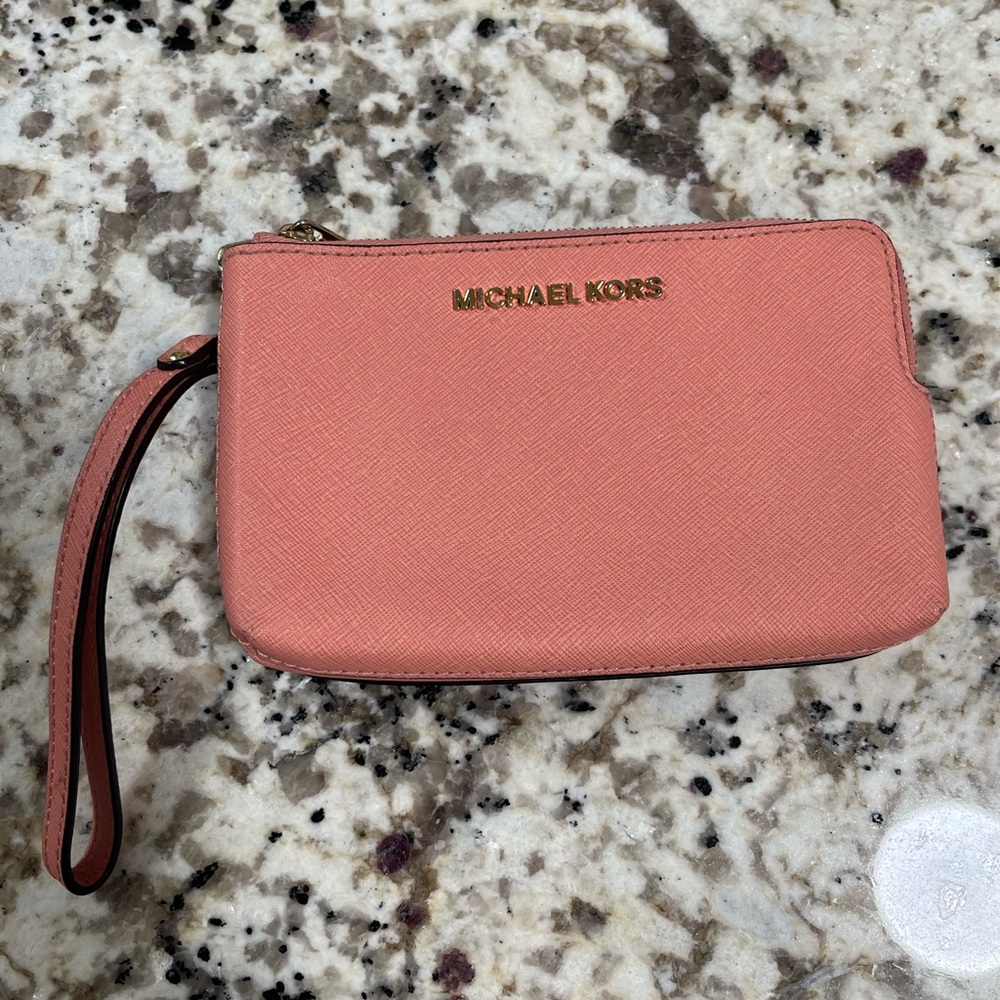 Authentic Michael Kors Pink Double Wristlet